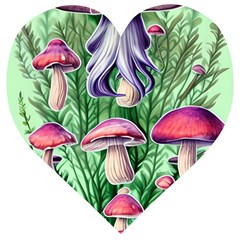 Mushroom Wooden Puzzle Heart