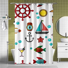 Marine Nautical Seamless Pattern Art Shower Curtain 48  X 72  (small) 