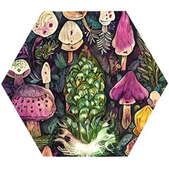 Forest Fairycore Foraging Wooden Puzzle Hexagon by GardenOfOphir