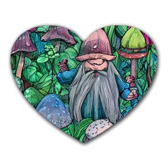 Mushroom Design Fairycore Forest Heart Mousepad by GardenOfOphir