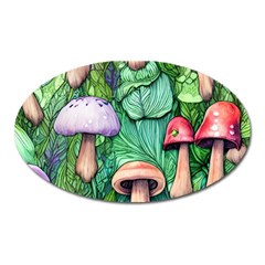 Tiny Toadstools Oval Magnet by GardenOfOphir