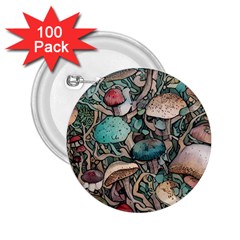 Tiny Forest Mushrooms 2 25  Buttons (100 Pack)  by GardenOfOphir