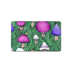 Woodsy Pottery Forest Mushroom Foraging Magnet (name Card) by GardenOfOphir