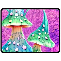 Garden Mushroom Foraging Fleece Blanket (large) by GardenOfOphir