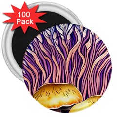 Flowery Garden Mushroom 3  Magnets (100 Pack)