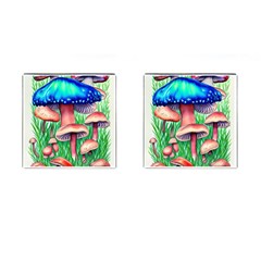 Light And Airy Mushroom Witch Artwork Cufflinks (square) by GardenOfOphir