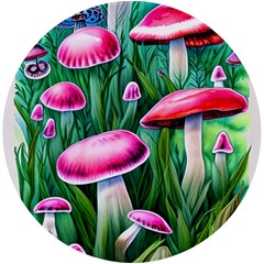 Foreboding Goblincore Mushroom Uv Print Round Tile Coaster