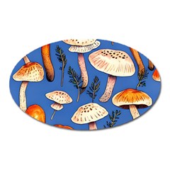 Tiny And Delicate Animal Crossing Mushrooms Oval Magnet by GardenOfOphir