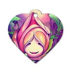 Forest Mushroom Dog Tag Heart (One Side) Front