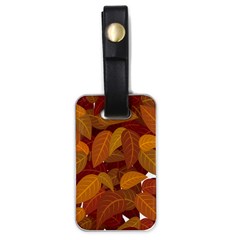 Watercolor Leaves Leaf Orange Luggage Tag (one Side)