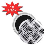 Black And White Modern Texture Seamless Print Fabric Pattern 1 75  Magnets (10 Pack) 