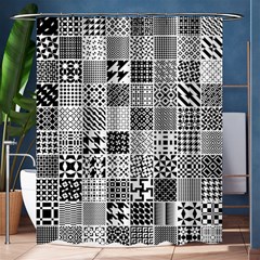 Black And White Geometric Patterns Shower Curtain 60  X 72  (medium) 