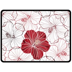 Red Hibiscus Flowers Art Fleece Blanket (large) by Jancukart