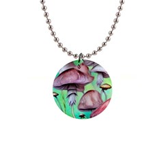 Historical Mushroom Forest 1  Button Necklace by GardenOfOphir