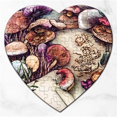 Dainty Mushroom Pendant Jigsaw Puzzle (heart)