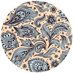 Texture Ornament Paisley Wooden Puzzle Round