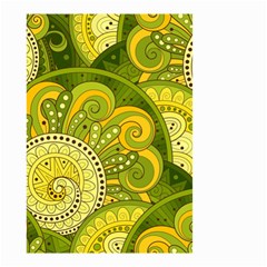 Doodles Patterns Ornament Vector Flowers Green Small Garden Flag (two Sides) by Jancukart