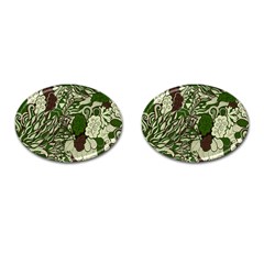 Texture Ornament Pattern Seamless Paisley Cufflinks (oval)