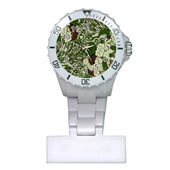 Texture Ornament Pattern Seamless Paisley Plastic Nurses Watch