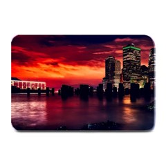 New York City Urban Skyline Harbor Bay Reflections Plate Mats