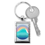 Tsunami Tidal Wave Wave Minimalist Ocean Sea Key Chain (Rectangle) Front