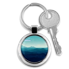 Ai Generated Ocean Waves Sea Water Nautical Key Chain (round) by Pakemis