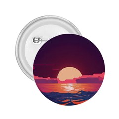 Sunset Ocean Beach Water Tropical Island Vacation 5 2 25  Buttons by Pakemis