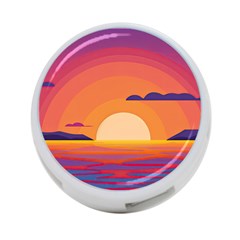 Sunset Ocean Beach Water Tropical Island Vacation Landscape 4-port Usb Hub (two Sides)