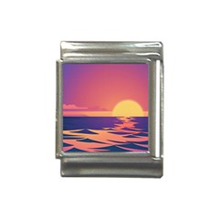 Sunset Ocean Beach Water Tropical Island Vacation Italian Charm (13mm)