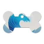 Wave Tsunami Tidal Wave Ocean Sea Water Dog Tag Bone (One Side) Front