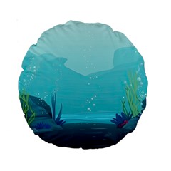 Intro Youtube Background Wallpaper Aquatic Water 2 Standard 15  Premium Round Cushions by Pakemis