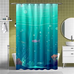 Ai Generated Ocean Sea Fish Aquatic Water Nature 3 Shower Curtain 48  X 72  (small)  by Pakemis