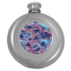 Fluid Art Pattern Round Hip Flask (5 Oz) by GardenOfOphir