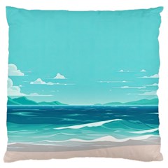 Ai Generated Ocean Waves Sea Water Anime Standard Premium Plush Fleece Cushion Case (one Side) by Pakemis