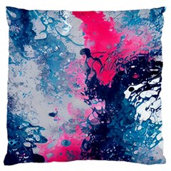 Fluid Art Pattern Large Premium Plush Fleece Cushion Case (two Sides) by GardenOfOphir