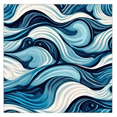 Pattern Ocean Waves Arctic Ocean Blue Nature Sea Square Satin Scarf (36  X 36 )