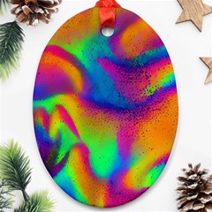 Fluid Background Pattern Oval Ornament (two Sides)