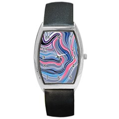 Fluid Abstract Art Barrel Style Metal Watch by GardenOfOphir