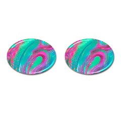 Fluid Art Background Cufflinks (oval)