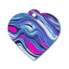 Fluid Art Pattern Dog Tag Heart (one Side) by GardenOfOphir