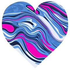 Fluid Art Pattern Wooden Puzzle Heart