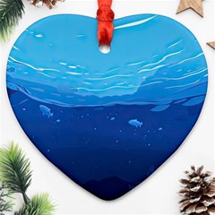 Ai Generated Ocean Sea Fish Underwater Water Ornament (heart) by Pakemis