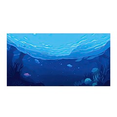 Ai Generated Ocean Sea Fish Underwater Water Satin Wrap 35  X 70  by Pakemis