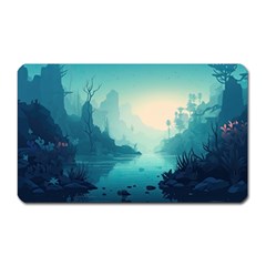 Ai Generated River Forest Woods Outdoors Magnet (rectangular) by Pakemis