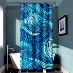 Ocean Waves Sea Abstract Pattern Water Blue Shower Curtain 36  X 72  (stall)  by Pakemis