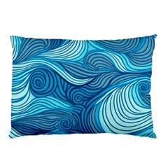 Ocean Waves Sea Abstract Pattern Water Blue Pillow Case (two Sides) by Pakemis