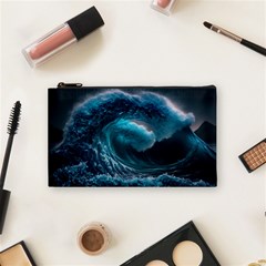 Tsunami Waves Ocean Sea Water Rough Seas 3 Cosmetic Bag (small) by Pakemis