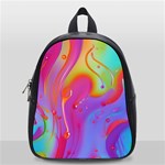 Beautiful Fluid Shapes In A Flowing Background School Bag (Small) Front