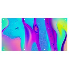 Colorful Abstract Fluid Art Pattern Banner And Sign 8  X 4  by GardenOfOphir