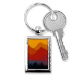 Mountain Forest Nature Scenery Art Mountains Key Chain (Rectangle) Front